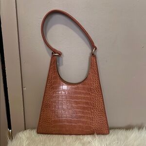 Elegant Brown Crocodile-Embossed Women's Bag